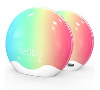 Cadrim Sunrise Alarm Clock Wake Up Light Two-sided Simulation Sunrise Sunset Daylight Alarm Clock Bedside Lamp 20 Brightness 12 Colour Mode 5 Sounds 20 Volume Touch Control Dual Alarms Snooze FM Radio