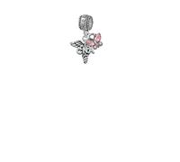 Caduceus - CNA True Love Waits Charm Hanger with Mini Pink Butterfly