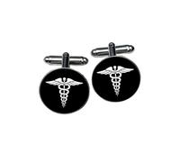 Caduceus Cufflinks | Medical Symbol Accessory for Doctors, Nurses & EMTs | Unique Gift for Pharmacist, Healthcare Professional & Medical Graduate