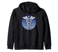 Caduceus Medical Symbol, Nurse Practitioner Caduceus Logo Zip Hoodie