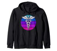 Caduceus Medical Symbol, Nurse Practitioner Caduceus Logo Zip Hoodie
