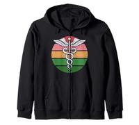 Caduceus Medical Symbol, Nurse Practitioner Caduceus Logo Zip Hoodie