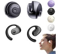 Caduola 2024 New Upgraded Open 3D Stereo Hanging Bluetooth 5.4 Earphones, Small Coconut Ball Bluetooth Earphone, Earphone Wireless Bluetooth (black)