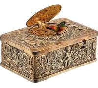 Caduola 3D Embossed Bird Music Box, Mechanical Singing Bird Music Box with Bellows, European Vintage Art Collectible Birds Gifts