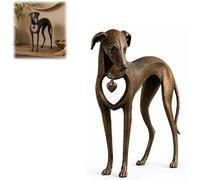 Caduola Heritage Heart Sighthound Sculpture, Vintage Iron Dog Figurine, Rustic Animal Decor for Bookshelf Mantel Console Table, Unique Gift for Dog Lovers (1pcs)