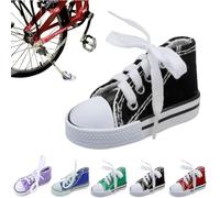 Caduola Personalized Moto Foot Support,Small Shoe Motorbike Side Stand Kickstand Extension Pad,1 x Motorcycle Stand Cute Mini Canvas Shoes Side Stand Motorcycle Accessories (Black)