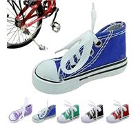 Caduola Personalized Moto Foot Support,Small Shoe Motorbike Side Stand Kickstand Extension Pad,1 x Motorcycle Stand Cute Mini Canvas Shoes Side Stand Motorcycle Accessories (Blue)