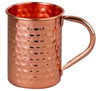 Caeanhi 400ml Moscow Mule Mug, Hand Hammered Finish Copper Mug Solid Copper Mugs Vintage Cocktail Cup for Iced Coffee, Chilled Drinks
