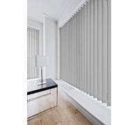 Caecus Blinds Blackout Plain Vertical Blind Complete 90Cm, Grey, Short Drop