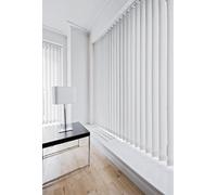 Caecus Blinds Blackout Plain Vertical Blind Complete 90Cm, White, Long Drop