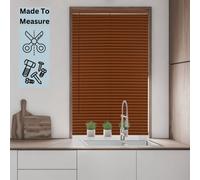 Caecus Blinds Caecus Mtm Woodgrain Effect Pvc Venetian Blind Dark Oak 120Cm Width X 150Cm Drop