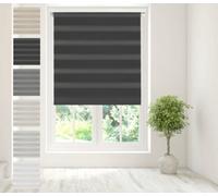 Caecus Blinds Day & Night Zebra Roller Blind Black 80Cm X 210Cm
