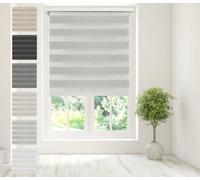 Caecus Blinds Day & Night Zebra Roller Blind Light Grey 150Cm X 210Cm