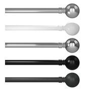 Caecus Blinds Eyelet Metal Extendable Curtain Pole 25/28 120-220Cm Brushed Chrome Ball