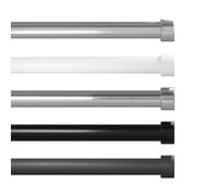 Caecus Blinds Eyelet Metal Extendable Curtain Pole 25/28 120-220Cm Polished Chrome Flat