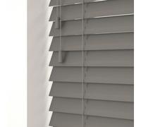 Caecus Blinds Faux Wood String Venetian Blind 50mm Slats Dark Grey 195Cm Width X 200Cm Drop