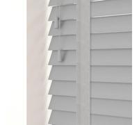 Caecus Blinds Made To Measure Faux Wood Venetian Blind Tapes Light Grey 165Cm Width X 120Cm Drop