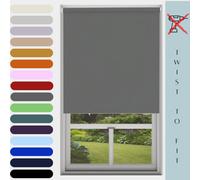 Caecus Blinds Mtm Blackout Roller Blind Charcoal Grey 90Cm 210Cm Drop