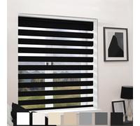 Caecus Blinds Mtm Day Night Blind Black 130Cm Long Drop