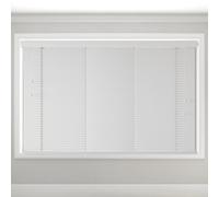 Caecus Blinds Real Wood Venetian Blind White, 90Cm Width X 120Cm Drop, String