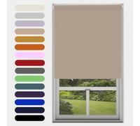 Caecus Cappuccino Blackout Roller Blinds Made To Measure Window Blinds Easy Fit Child Safe Thermal Properties Home Office Fitting Included Up To 120cm Width x Up To 210cm Drop