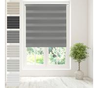 Caecus Day Night Zebra Roller Blind Charcoal Grey 240cm x 160cm