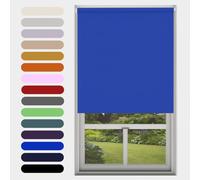 Caecus Electric Blue Blackout Roller Blinds Made To Measure Window Blinds Easy Fit Child Safe Thermal Properties Home Office Fitting Included Up To 210cm Width x Up To 160cm Drop