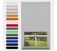 Caecus Light Grey Blackout Roller Blinds Made To Measure Window Blinds Easy Fit Child Safe Thermal Properties Home Office Fitting Included Up To 210cm Width x Up To 210cm Drop