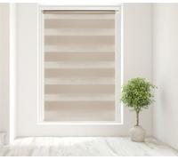 Caecus Taupe Day and Night Zebra Roller Blind Dual Layer Fabric Aluminium Rail Easy Fit Home Office Bedroom Kids Room Easy Fit 110cm Width x 160cm Drop