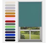 Caecus Teal Blackout Roller Blinds Made To Measure Window Blinds Easy Fit Child Safe Thermal Properties Home Office Fitting Included Up To 150cm Width x Up To 160cm Drop
