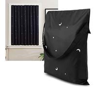 Caecus Travel (Moon & Stars) Blackout Blinds (130cmx200cm) Black