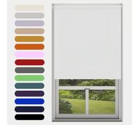 Caecus White Blackout Roller Blinds Made To Measure Window Blinds Easy Fit Child Safe Thermal Properties Home Office Fitting Included Up To 210cm Width x Up To 160cm Drop