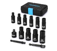 CaeeKee 13PCS 1/4" & 3/8" Drive Magnetic Tap Socket Set, for 1/2", 1/8" NPT & 12mm Metric Taps, MCTI Standard, Includes Adapters, Storage Case