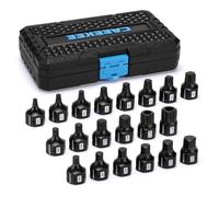 CaeeKee 20-Piece 3/8" Drive Outside Hex Nano Impact Bit Socket Set, Master Hex, Torx & Triple Square, S2 Steel, Stubby Design for Tight Spaces