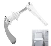CAEEKER Toilet Flush Handle, Alloy Cistern Lever Handle Universal Handles Victorian Style Replacement Kit for WC Tank, Chrome Plated, Silver