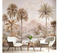 CAEITLRSO 3D Wall Mural Retro Tropical Style Print Photo Wallpaper, Banana Palm Leaf Silk Wall Mural Decoration Poster Picture Design 350x256cm (W x H) Mural for Living Room Kids Bedroom