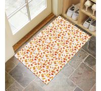 CAEITLRSO Autumn Leaves And Branches Door Mat, 50x80cm Machine Washable Mat, Autumn Plants Super Soft Non Slip Doormat Indoor Outdoor Water Absorbent Floor Mats Entrance Rug, Warm Orange
