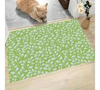 CAEITLRSO Bohemian Instagram Style Door Mat, 50x80cm Machine Washable Mat, Branches Vines Super Soft Non Slip Doormat Indoor Outdoor Water Absorbent Floor Mats Entrance Rug, Grass Green