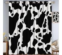 CAEITLRSO Cow Spots Blackout Curtains Eyelet, Countryside Farm Eyelet Blackout Thermal Window Drapes for Bedroom Living Room Dining Room Office 2 Panels 90.2 x 90.2 Inch