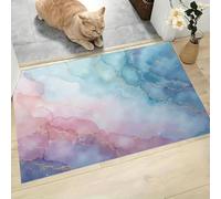 CAEITLRSO Dirt Trapper Indoor Door Mat 50x80cm, Dreamy Watercolor, Highly Absorbent, Low Profile, Washable, Non Slip TPR Backing, Front Door, Entryway, bathroom, Gradient Marble Fluid