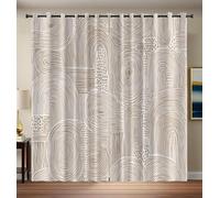 CAEITLRSO Medieval Style Blackout Curtains for Living Room and Bedroom, Graffiti Curves Privacy Thermal Insulated Noise Reduction Eyelet Drapes for Home Decor, W 66.1" x L 72", Cream, 2 Panels