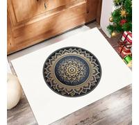 CAEITLRSO Retro Luxury Door Mat, Mandala Flower Plate Welcome Decorative Floor Mat with Non Slip Rubber Backing, Dirt Trapper Easy Cleaning Doormat for Indoor Entry Patio Garden 45x75cm