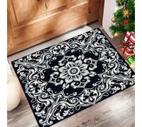 CAEITLRSO Retro Patterned Small Rugs Minimalist Mandala Washable 45x75cm Foldable Entrance Carpet Runner Door Mats Non Slip Kitchen Carpet Floor Mat for Office bedoom Decor