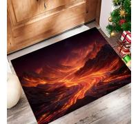 CAEITLRSO Science Fiction Galaxy Small Rugs Volcano Lava Washable 60x90cm Foldable Entrance Carpet Runner Door Mats Non Slip Kitchen Carpet Floor Mat for Office bedoom Decor