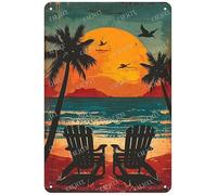 CAEJCCL Beach Funny Tin Sign Aluminum Wall Plaque Decor Signs for Home Office Bar Shop Garden Yard 8×12 Inches