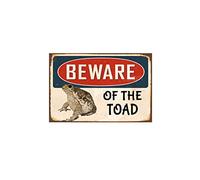 CAEJC eware of the Toad Metal Tin Warning Sign for Home Outdoor Garden - Aluminum Sign 8x12 Inches