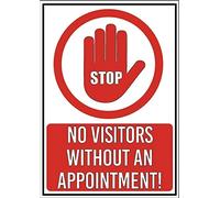 CAEJCCL Stop No Visitors Without an Appointment Metal Tin Sign Warning Sign Safety Signs Aluminum Sign for Home Outdoor Garden 8x12 Inches