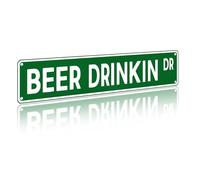 CAEJCCL Vintage Beer Drinkin Dr Metal Signs Rustic Tin Sign Beer Decor Funny Wall Decor for Bar Pub Street 4×16 Inch