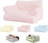 CaelumDecor Ice Silk Cooling Pet Bed, Dog Sofa Bed,Funny Fuzzy Ice Silk Pet Bed Breathable Washable Cat Dog Sofa Bed, Summer Anti-Slip Pad for Cats and Dogs(Size:L (25 * 18 * 11 in),Color:Pink)