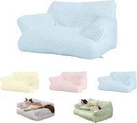 CaelumDecor Ice Silk Cooling Pet Bed, Dog Sofa Bed,Funny Fuzzy Ice Silk Pet Bed Breathable Washable Cat Dog Sofa Bed, Summer Anti-Slip Pad for Cats and Dogs(Size:L (25 * 18 * 11 in),Color:Blue)